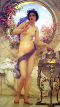  Norman Lienzo - realismo belleza chica desnuda Ernest Normand Victorian